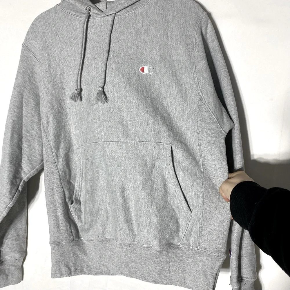 Vintage Champion Reverse Weave Grey Pullover Hoodie S - Picture 9 of 15